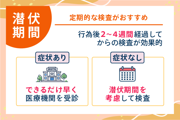 潜伏期間 定期的な検査がおすすめ